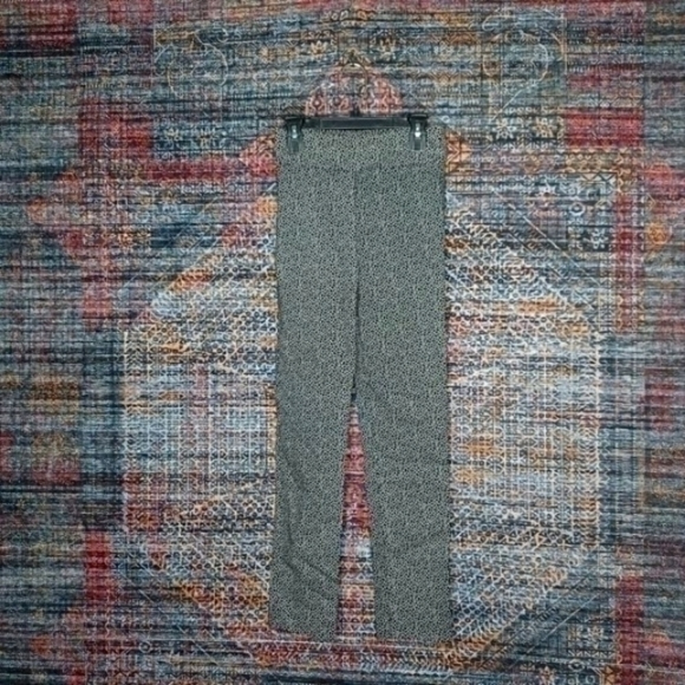 Margeret M womens black white geometric slimming pant XS EUC